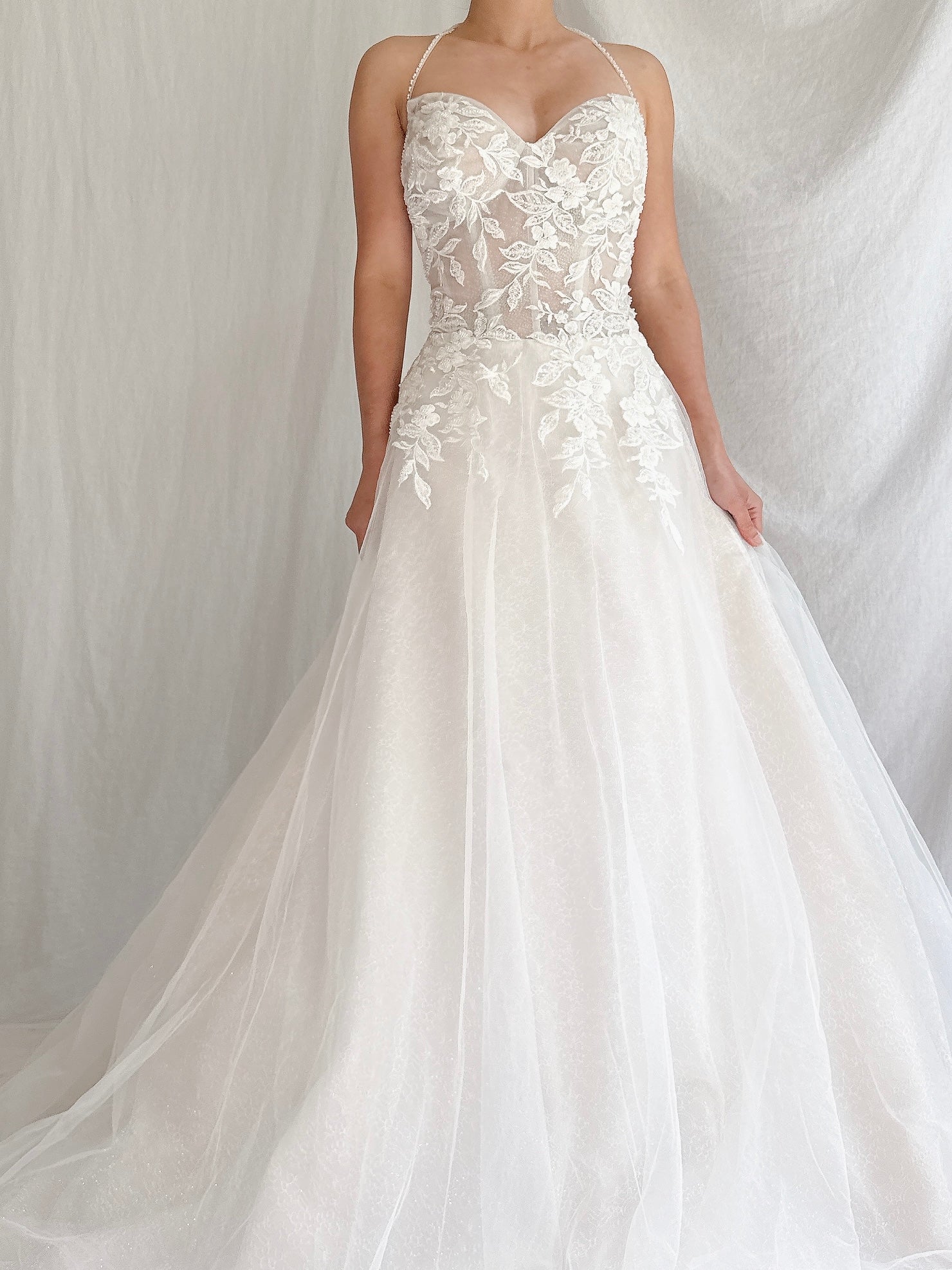 Beaded Tulle Bustier Gown - S/M