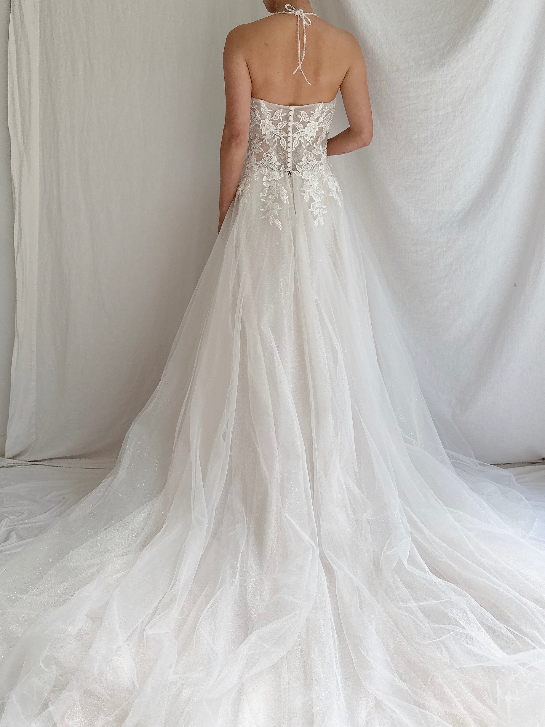 Beaded Tulle Bustier Gown - S/M