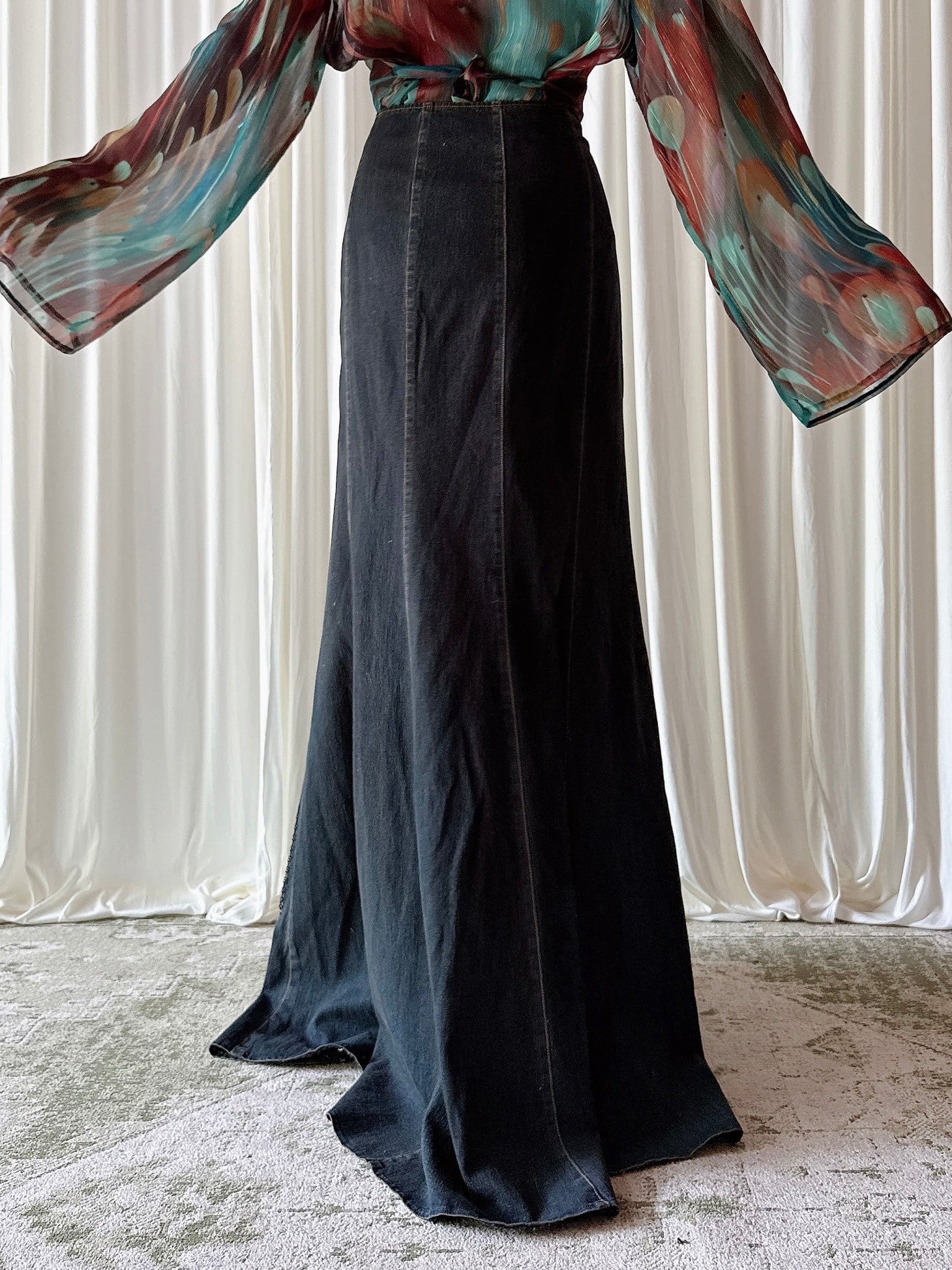 Vintage Roberto Cavalli Denim Skirt - 34W/43L