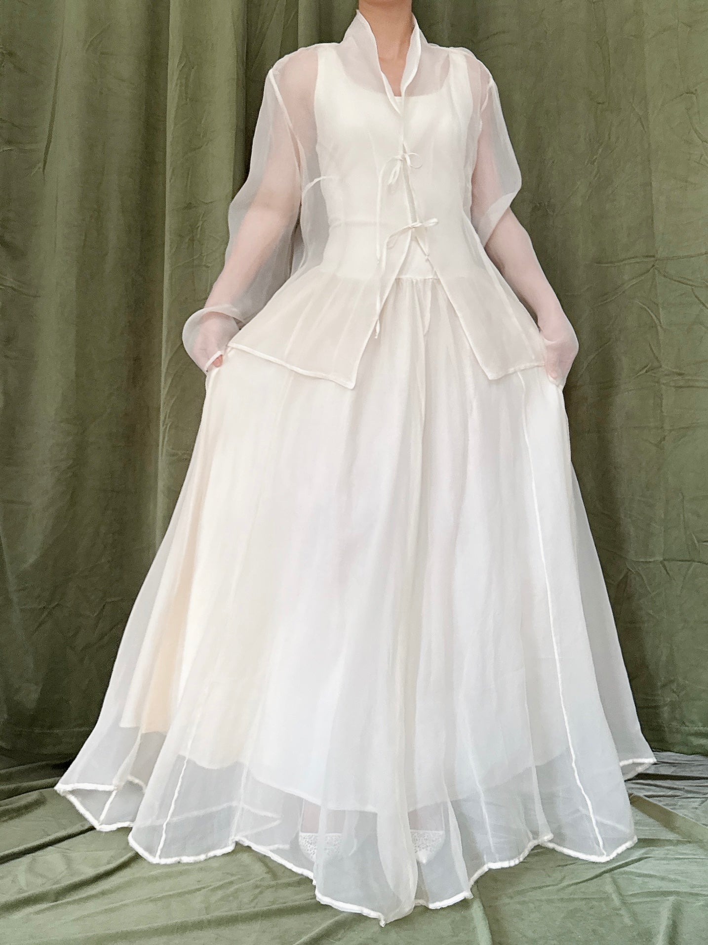 Vintage Silk Organza 2-Piece Set - M