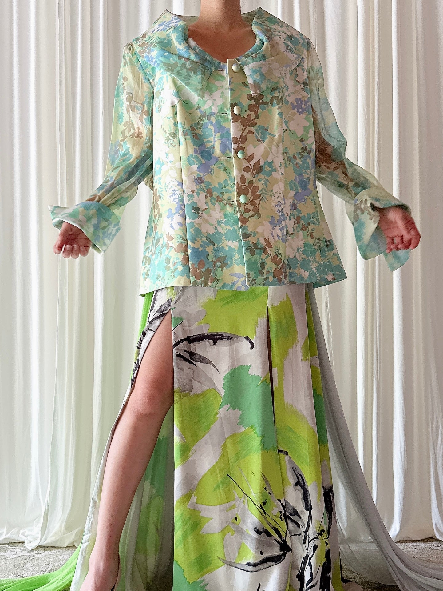 Vintage Equateur Floral Jacket - Size 50