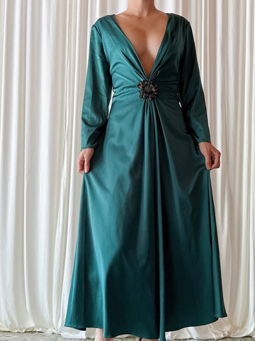 Vintage Futura Green Dress - Size 44