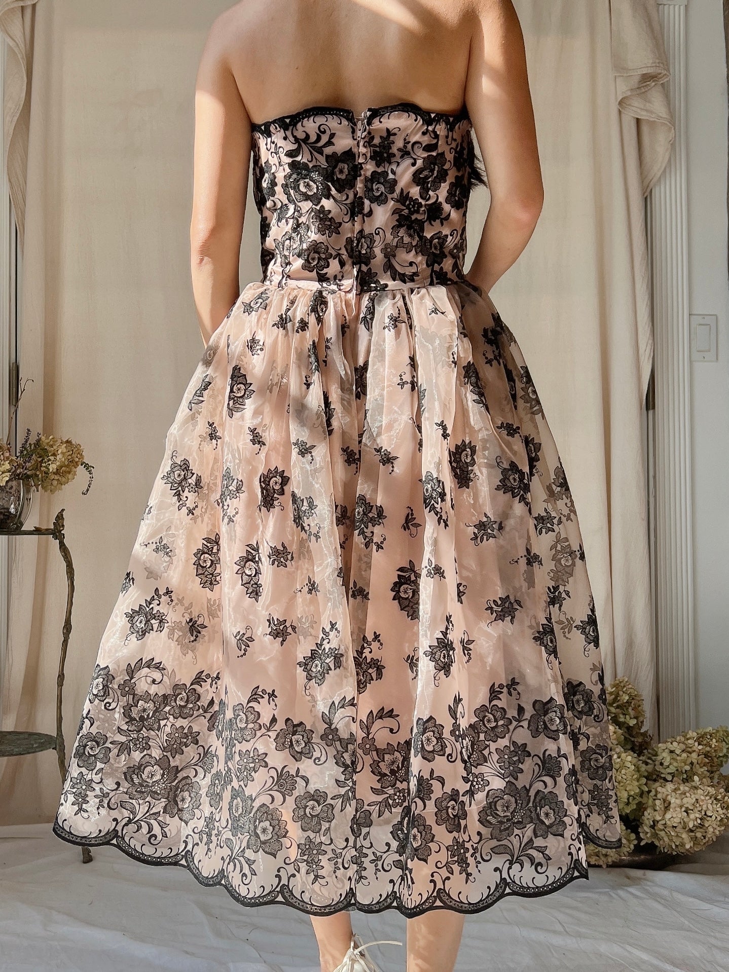 1980s Voile 50s Inspired Dress - XS