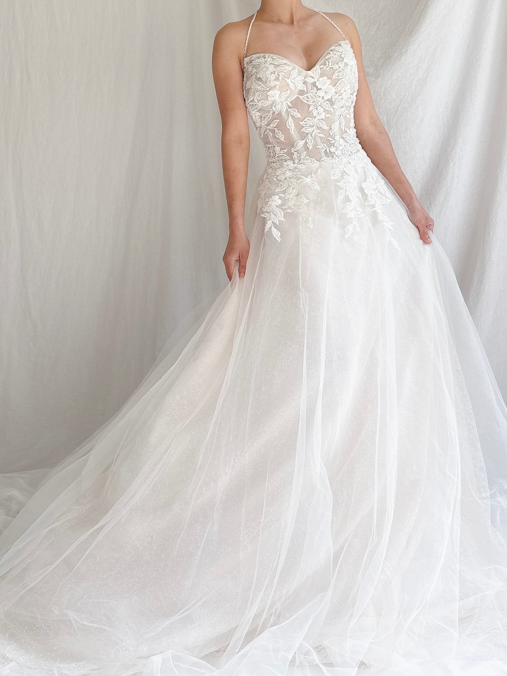 Beaded Tulle Bustier Gown - S/M