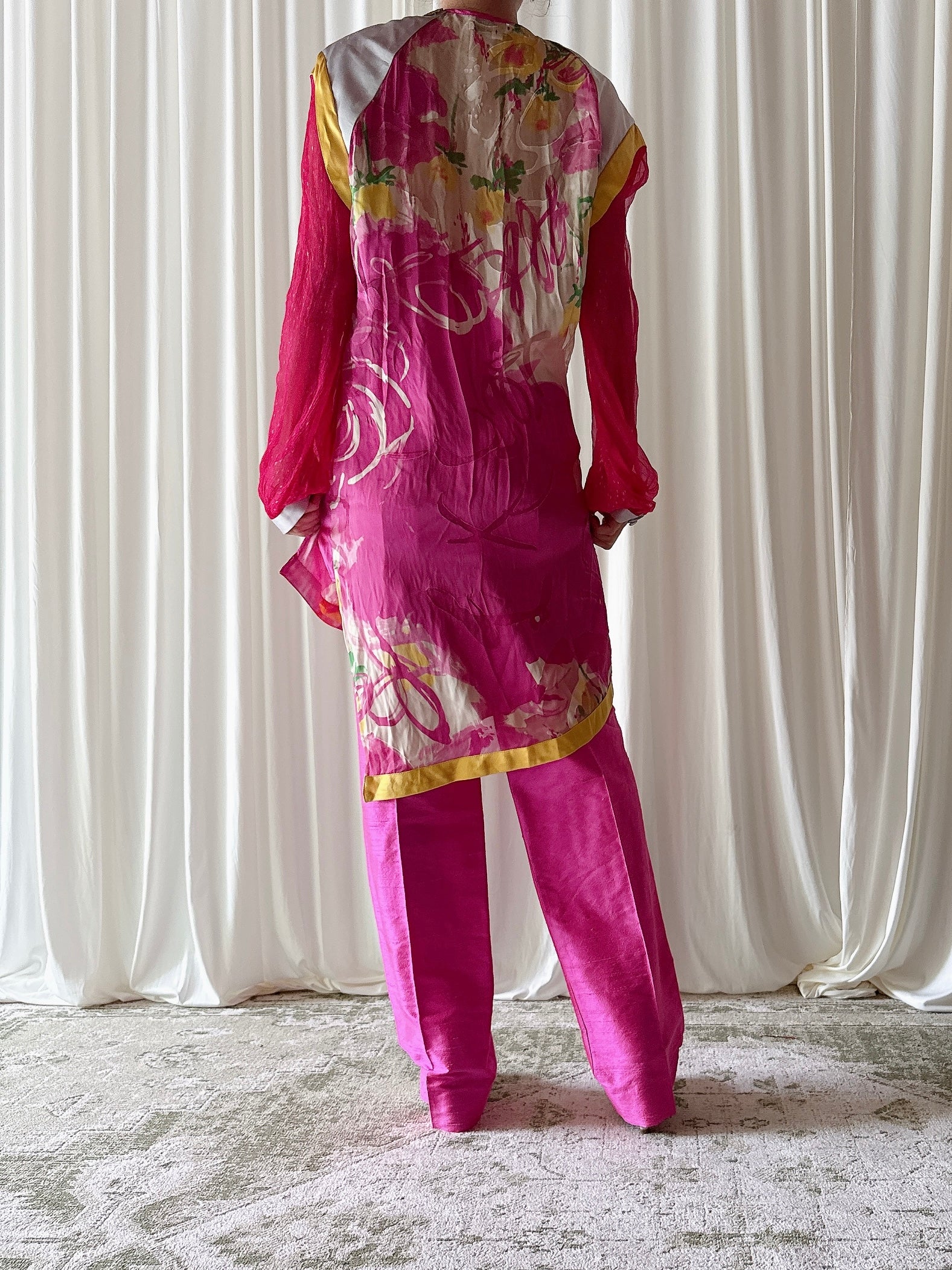 Vintage Bella Marina Studio Pink Yellow 2 Piece Set - IT 46