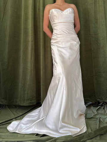 Vintage Strapless Silk Gown - M/6