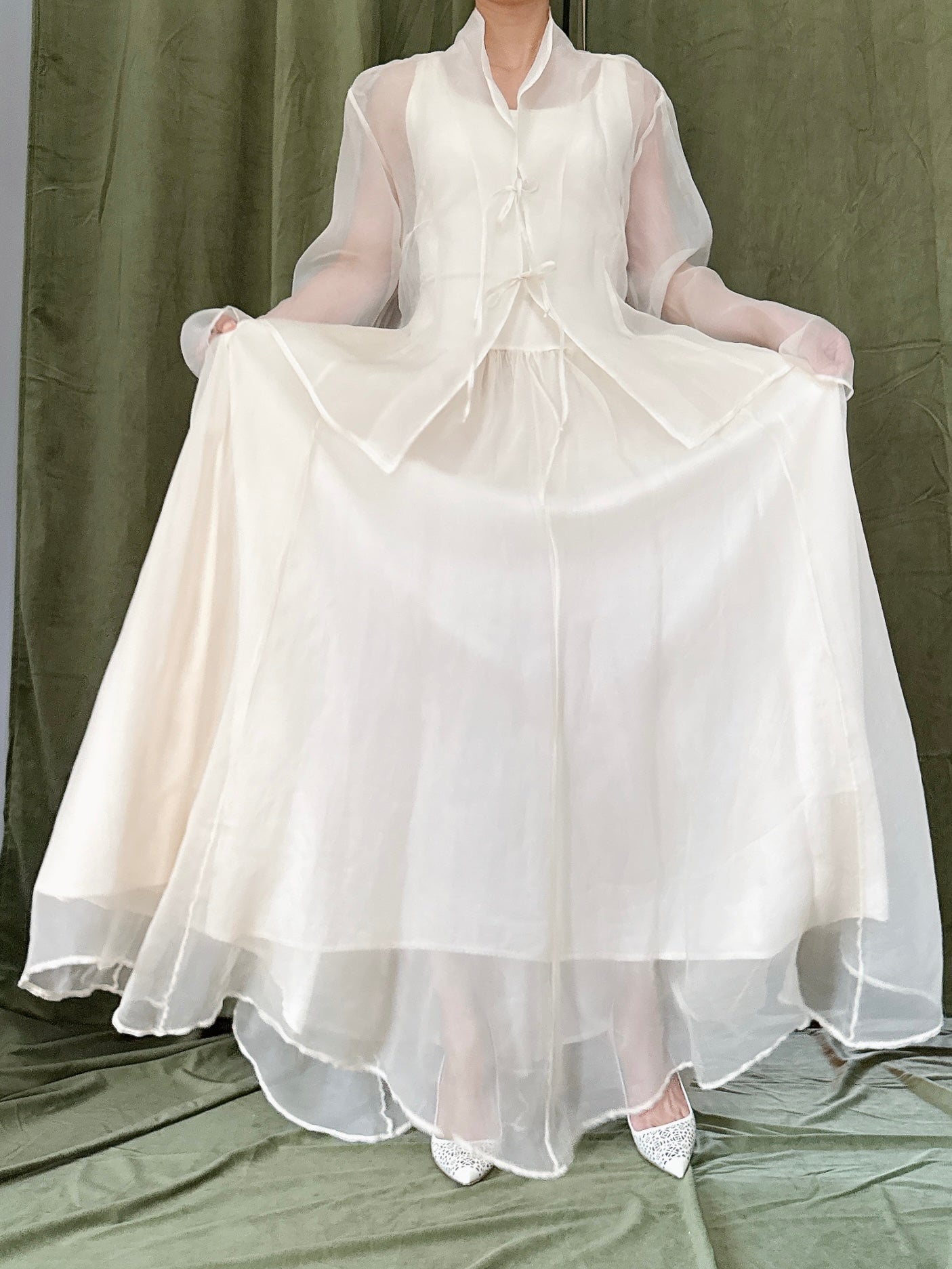 Vintage Silk Organza 2-Piece Set - M
