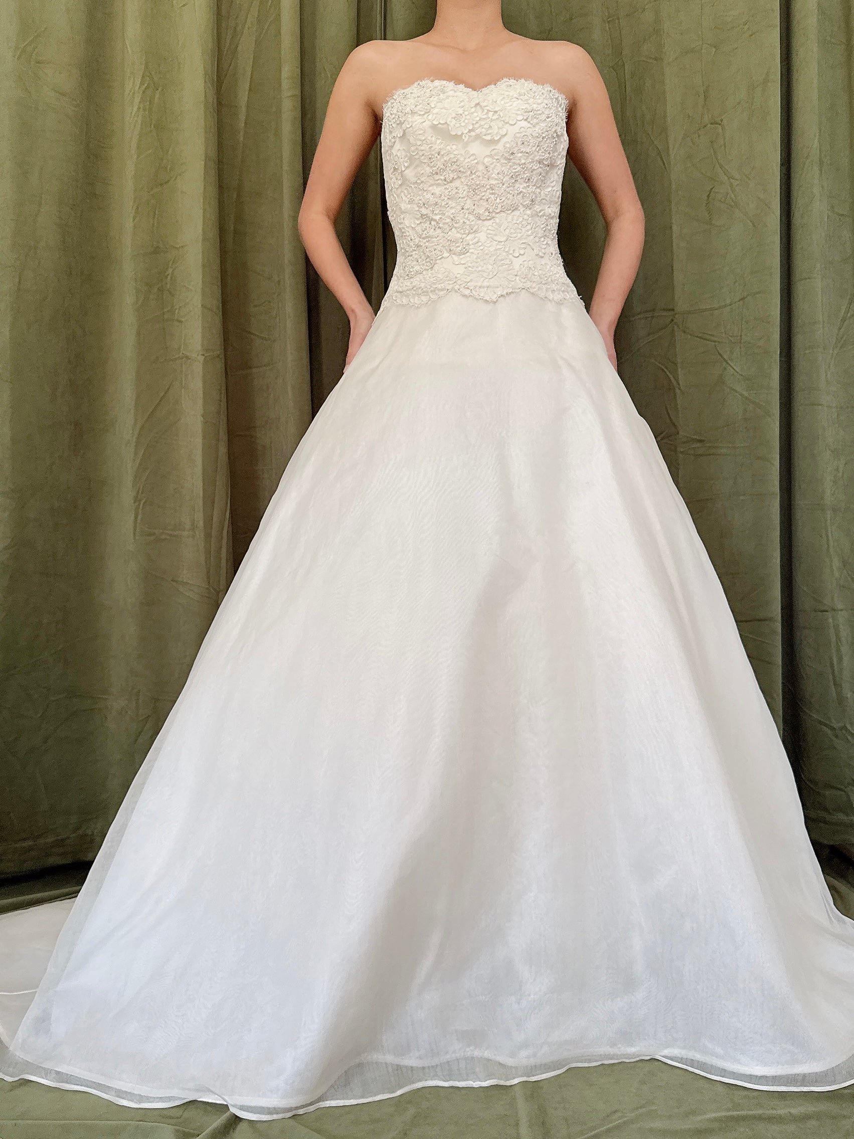 Vintage Silk Organza Lace Bodice Gown - XS/2