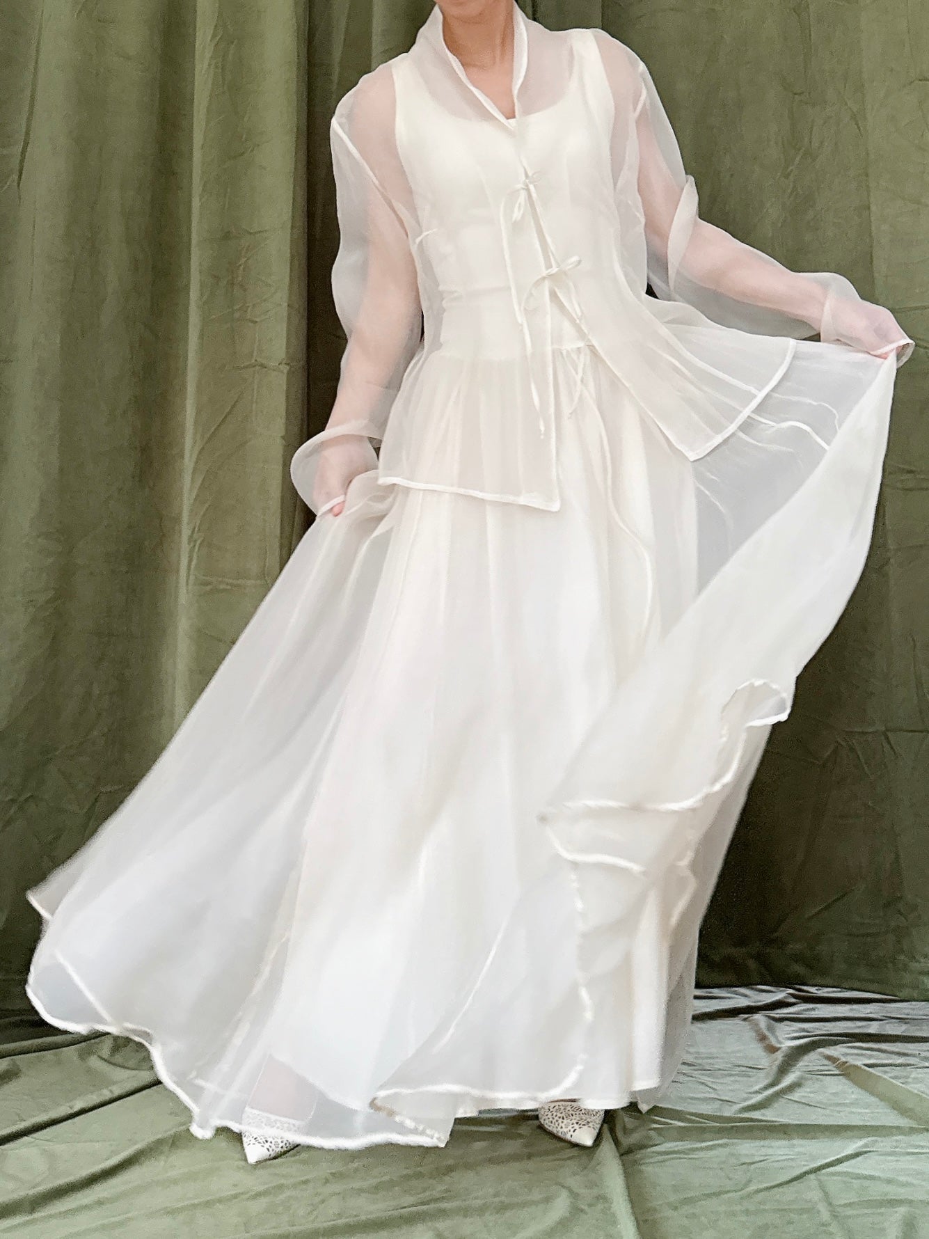 Vintage Silk Organza 2-Piece Set - M