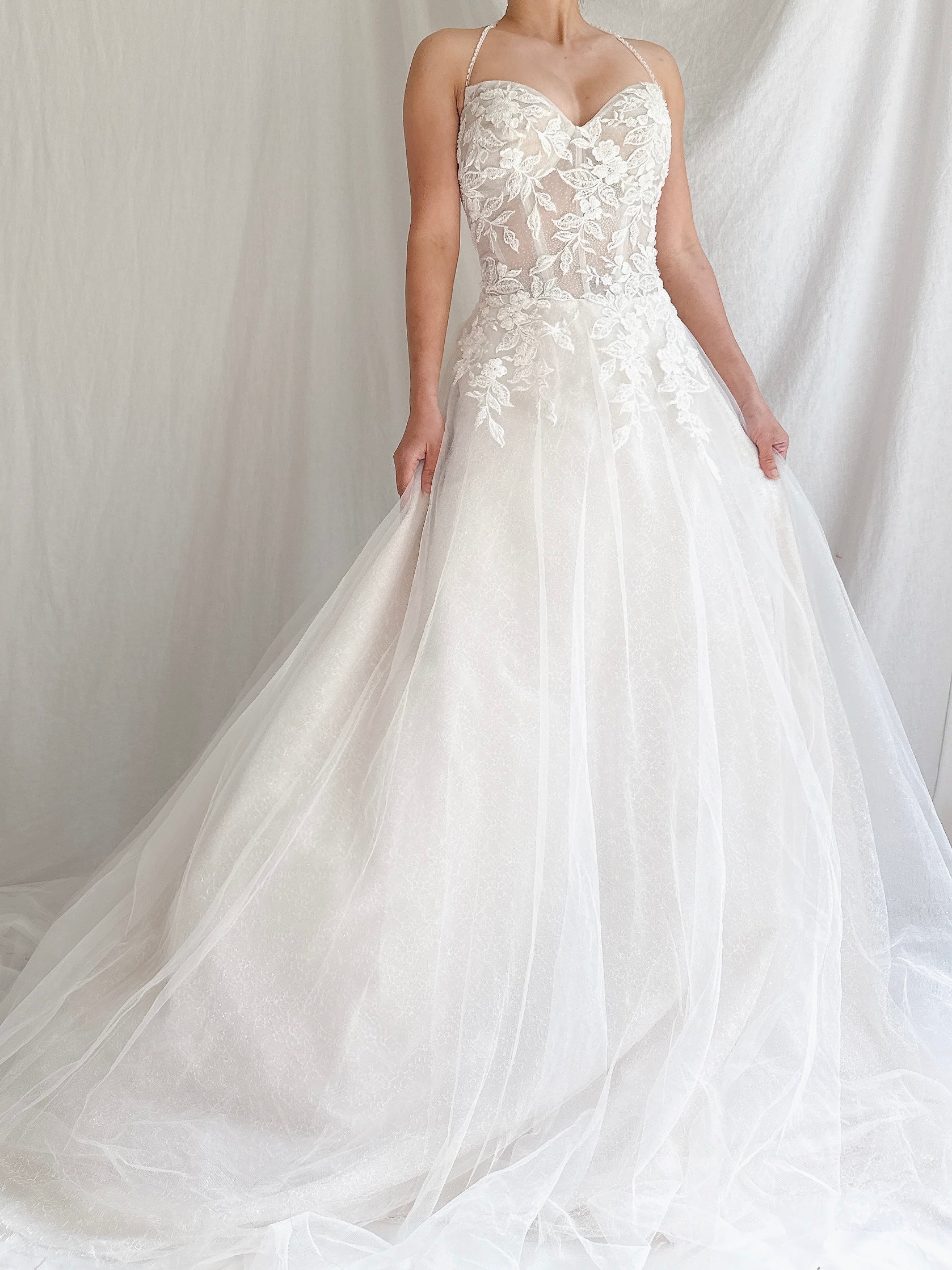 Beaded Tulle Bustier Gown - S/M