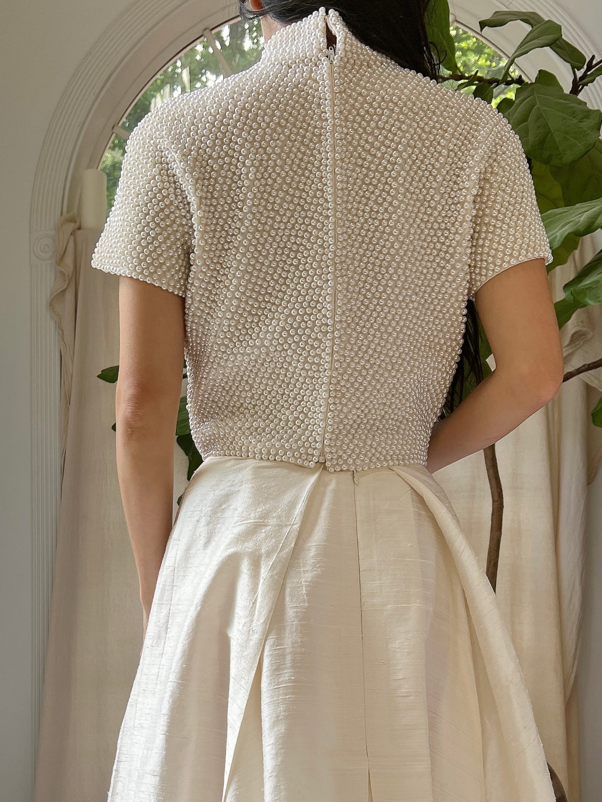 Vintage Pearl Beaded Top - XS