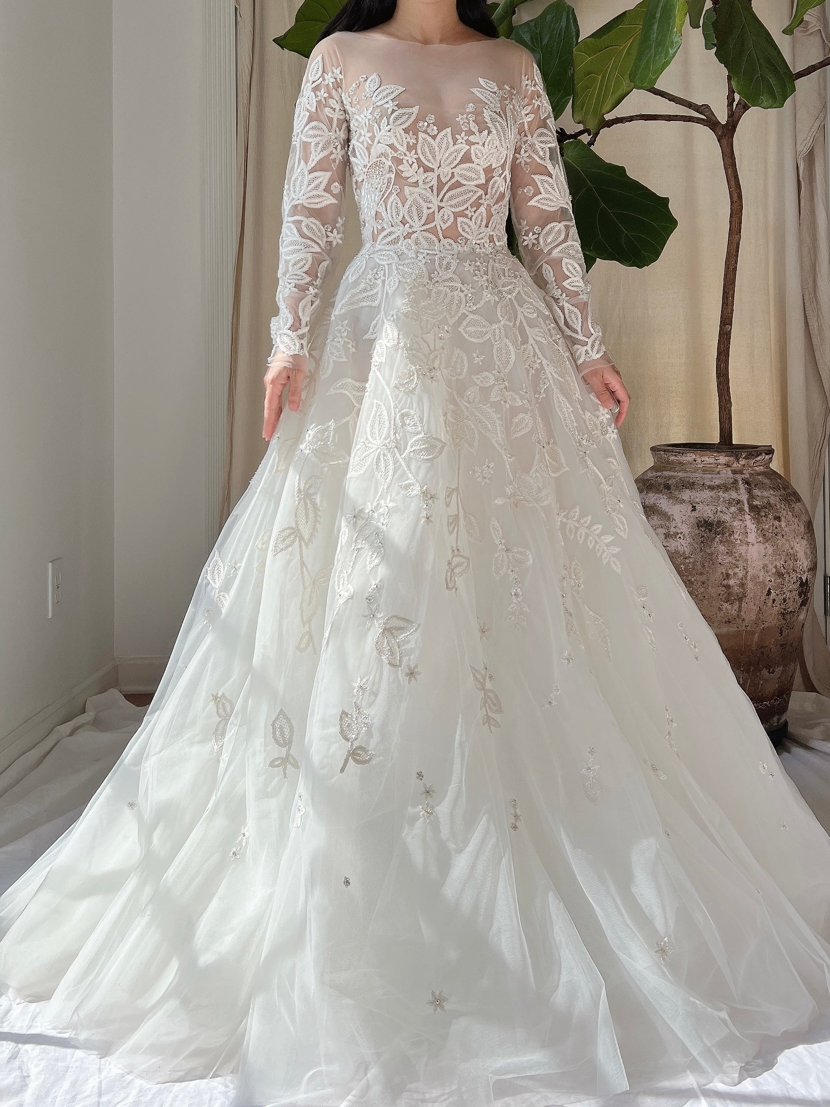 Zuhair Murad Tulle Embroidered Dress - S