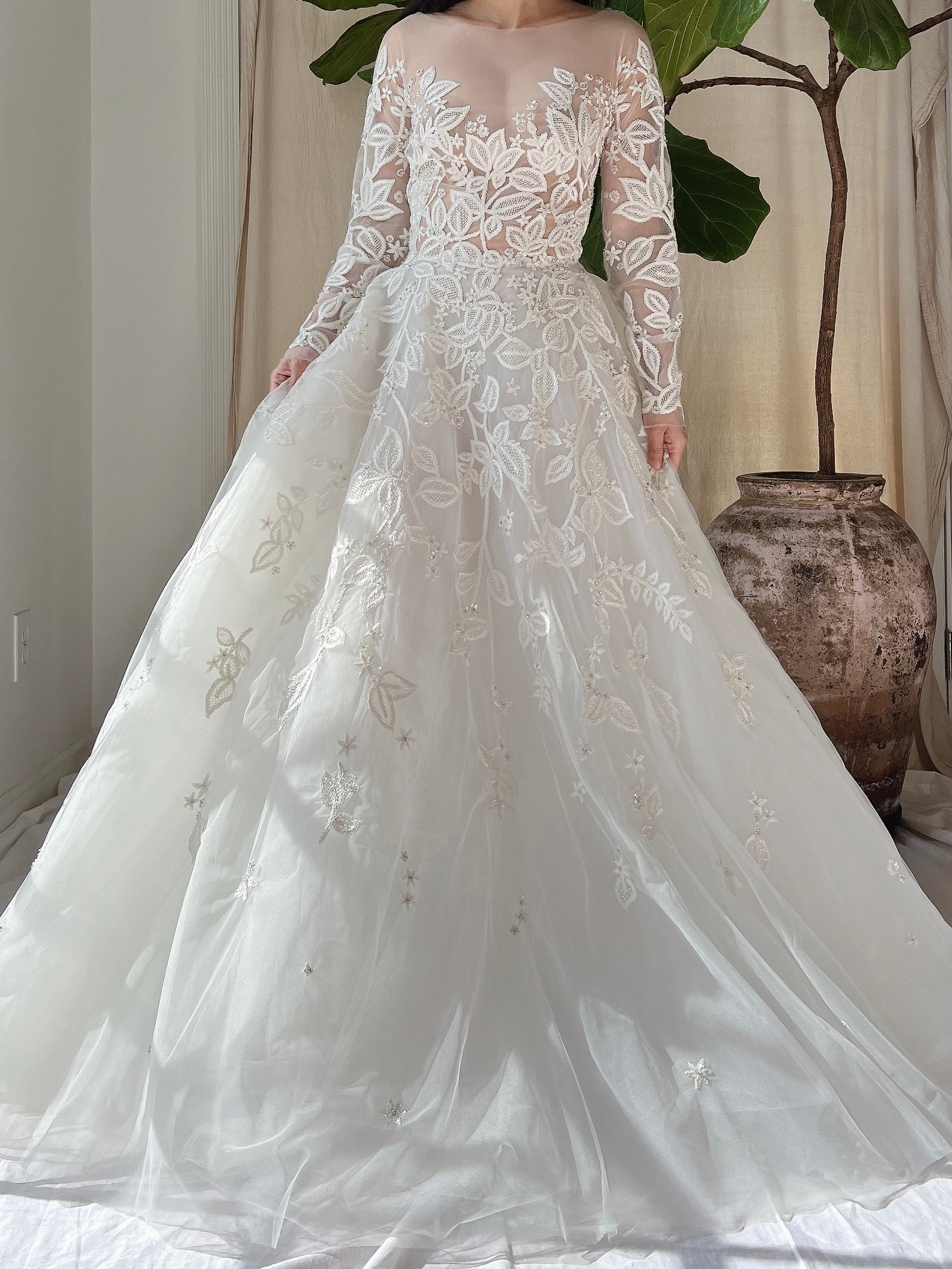 Zuhair Murad Tulle Embroidered Dress - S