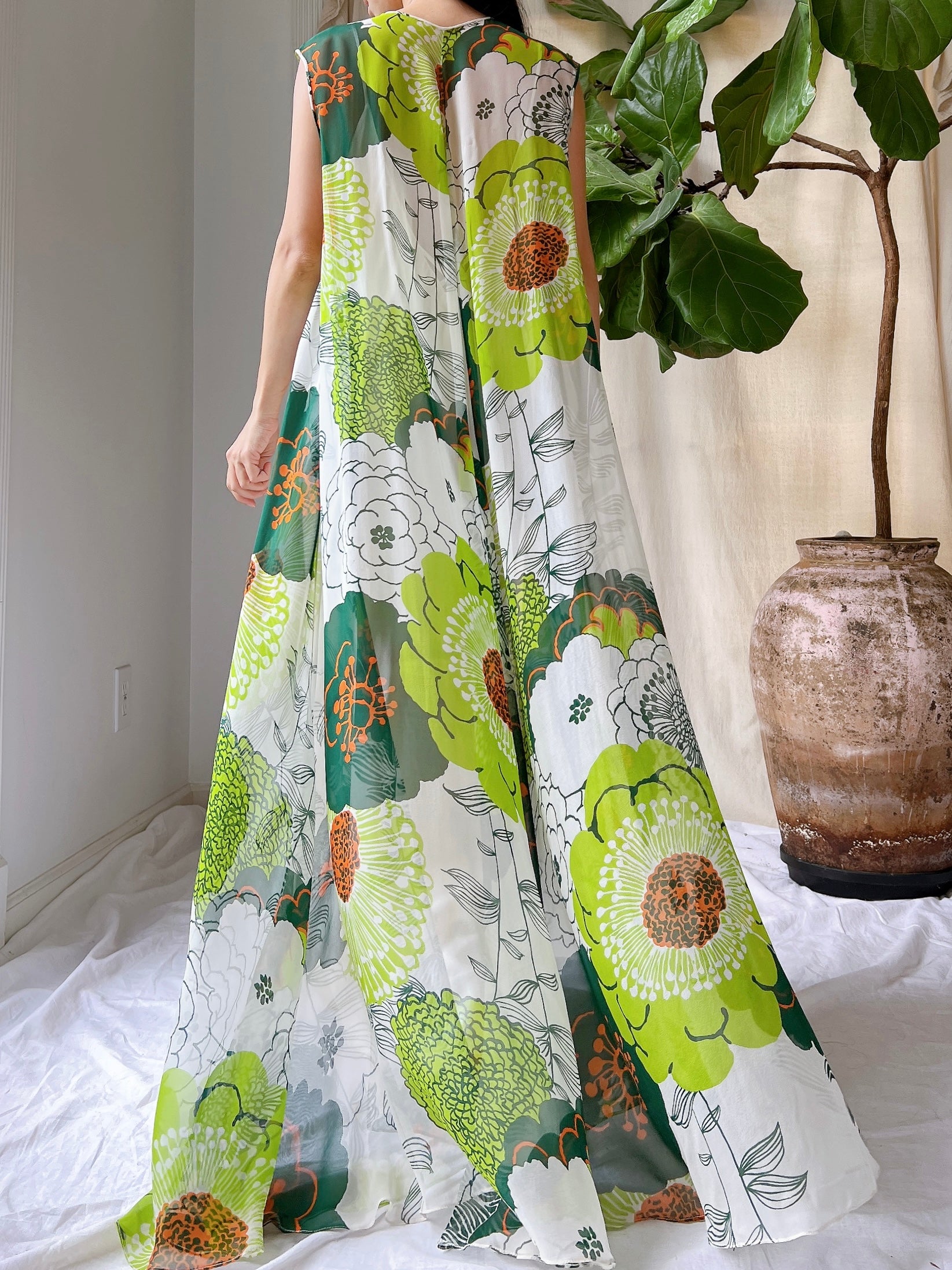 Vintage Silk Kaftan and Slip - M