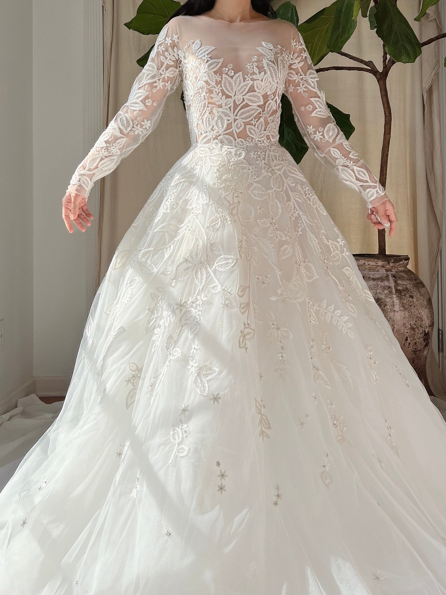 Zuhair Murad Tulle Embroidered Dress - S