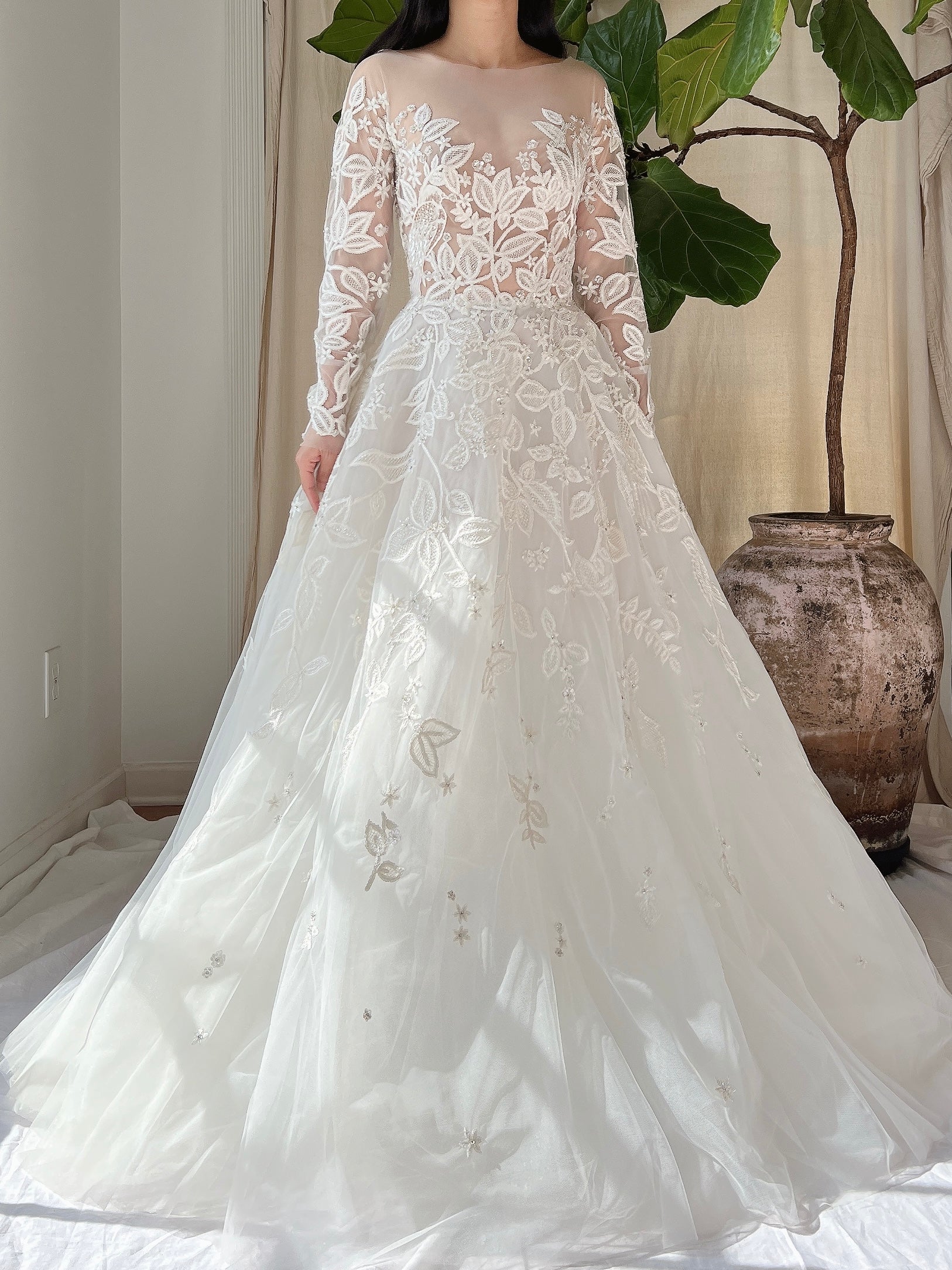 Zuhair Murad Tulle Embroidered Dress - S