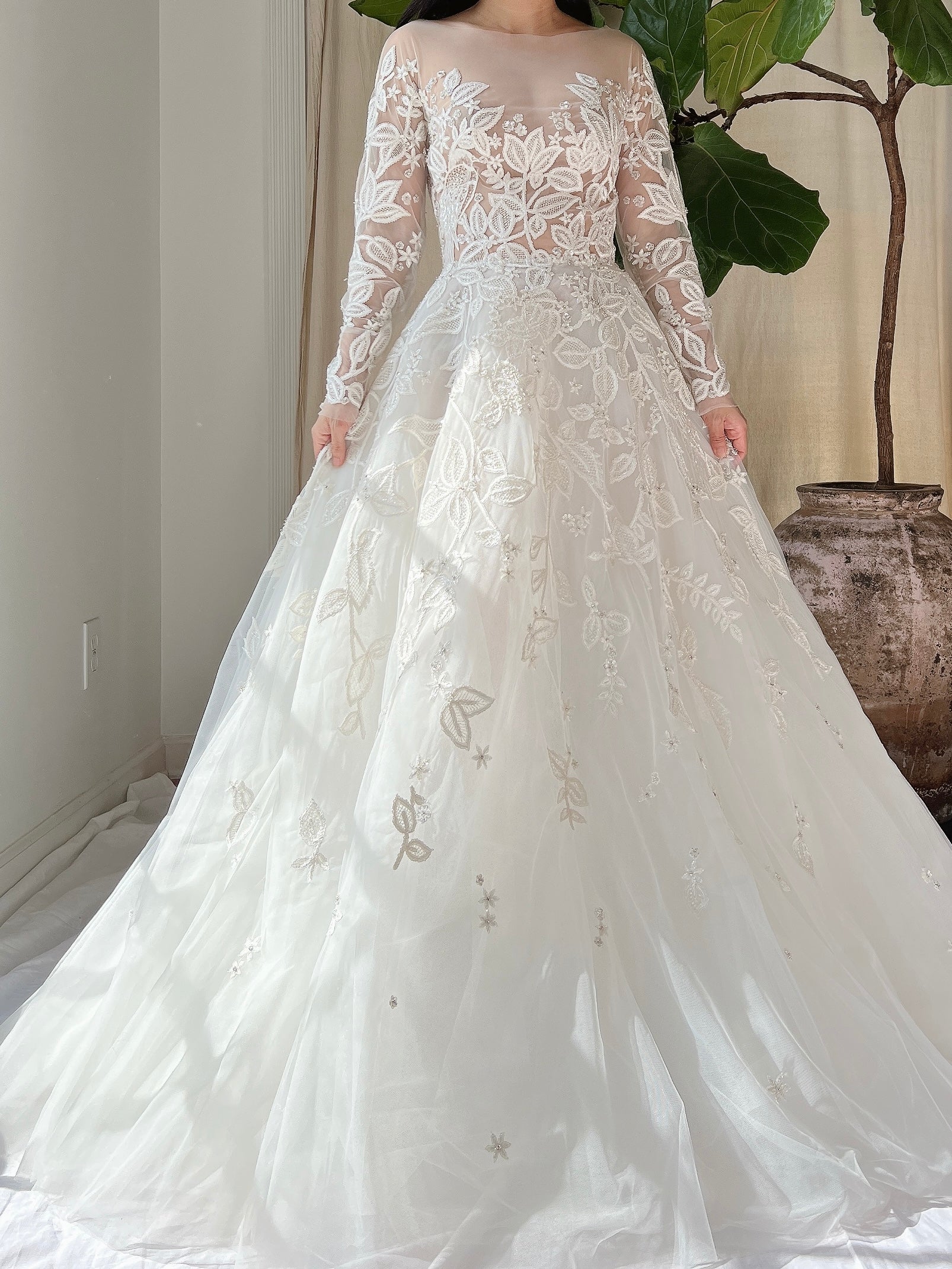 Zuhair Murad Tulle Embroidered Dress - S